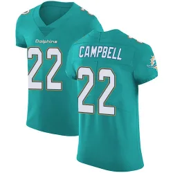 Men's Elijah Campbell Miami Dolphins No.22 Elite Aqua Team Color Vapor Untouchable Jersey - Green