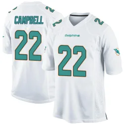 Men's Elijah Campbell Miami Dolphins No.22 Game Jersey - White