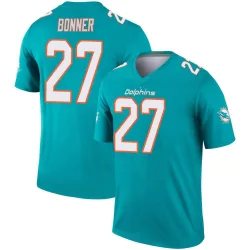 Men's Ethan Bonner Miami Dolphins No.27 Legend Jersey - Aqua