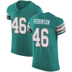 Men's Ethan Robinson Miami Dolphins No.46 Elite Aqua Alternate Vapor Untouchable Jersey - Green