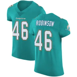 Men's Ethan Robinson Miami Dolphins No.46 Elite Aqua Team Color Vapor Untouchable Jersey - Green