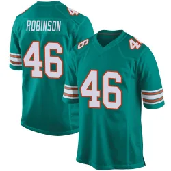 Men's Ethan Robinson Miami Dolphins No.46 Game Alternate Jersey - Aqua