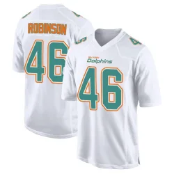 Men's Ethan Robinson Miami Dolphins No.46 Game Fashion Jersey - White