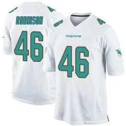 Men's Ethan Robinson Miami Dolphins No.46 Game Jersey - White
