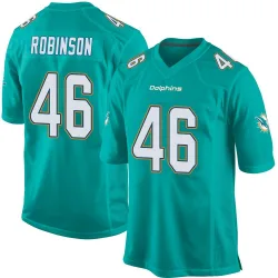 Men's Ethan Robinson Miami Dolphins No.46 Game Team Color Jersey - Aqua