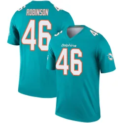 Men's Ethan Robinson Miami Dolphins No.46 Legend Jersey - Aqua
