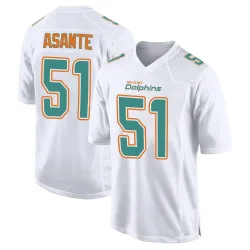 Men's Eugene Asante Miami Dolphins No.51 Game Fashion Jersey - White