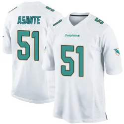 Men's Eugene Asante Miami Dolphins No.51 Game Jersey - White