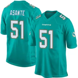 Men's Eugene Asante Miami Dolphins No.51 Game Team Color Jersey - Aqua