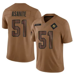 Men's Eugene Asante Miami Dolphins No.51 Limited 2023 Salute To Service Jersey - Brown