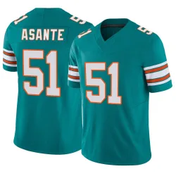 Men's Eugene Asante Miami Dolphins No.51 Limited Alternate Vapor F.U.S.E. Jersey - Aqua