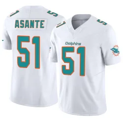 Men's Eugene Asante Miami Dolphins No.51 Limited Vapor F.U.S.E. Jersey - White