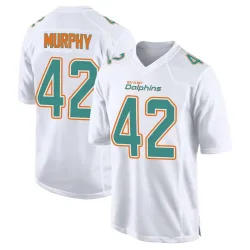 Men's Grayson Murphy Miami Dolphins No.42 Game Fashion Jersey - White