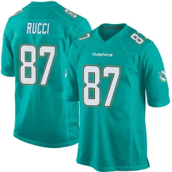 Men's Hayden Rucci Miami Dolphins No.87 Game Team Color Jersey - Aqua