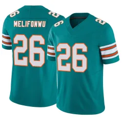 Men's Ifeatu Melifonwu Miami Dolphins No.26 Limited Alternate Vapor F.U.S.E. Jersey - Aqua