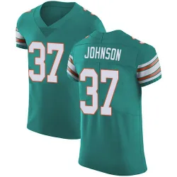 Men's Isaiah Johnson Miami Dolphins No.37 Elite Aqua Alternate Vapor Untouchable Jersey - Green