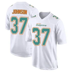 Men's Isaiah Johnson Miami Dolphins No.37 Game Fashion Jersey - White