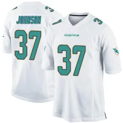 Men's Isaiah Johnson Miami Dolphins No.37 Game Jersey - White