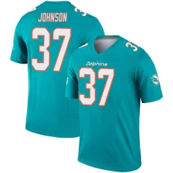 Men's Isaiah Johnson Miami Dolphins No.37 Legend Jersey - Aqua