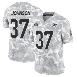 Men's Isaiah Johnson Miami Dolphins No.37 Limited 2024 Salute to Service Jersey - Arctic Camo