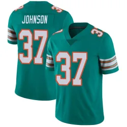 Men's Isaiah Johnson Miami Dolphins No.37 Limited Alternate Vapor Untouchable Jersey - Aqua