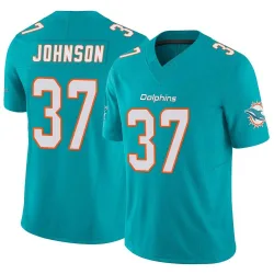 Men's Isaiah Johnson Miami Dolphins No.37 Limited Vapor F.U.S.E. Jersey - Aqua
