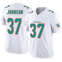 Men's Isaiah Johnson Miami Dolphins No.37 Limited Vapor F.U.S.E. Jersey - White