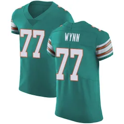 Men's Isaiah Wynn Miami Dolphins No.77 Elite Aqua Alternate Vapor Untouchable Jersey - Green