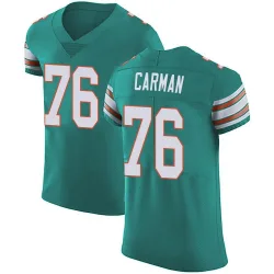 Men's Jackson Carman Miami Dolphins No.76 Elite Aqua Alternate Vapor Untouchable Jersey - Green