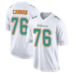 Men's Jackson Carman Miami Dolphins No.76 Game Fashion Jersey - White