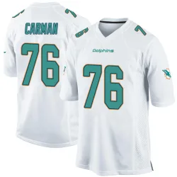 Men's Jackson Carman Miami Dolphins No.76 Game Jersey - White