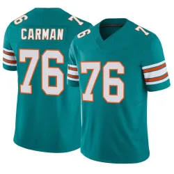 Men's Jackson Carman Miami Dolphins No.76 Limited Alternate Vapor F.U.S.E. Jersey - Aqua