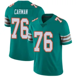 Men's Jackson Carman Miami Dolphins No.76 Limited Alternate Vapor Untouchable Jersey - Aqua