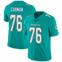 Men's Jackson Carman Miami Dolphins No.76 Limited Team Color Vapor Untouchable Jersey - Aqua