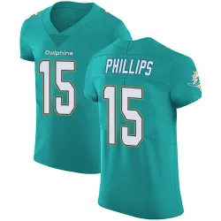 Men's Jaelan Phillips Miami Dolphins No.15 Elite Aqua Team Color Vapor Untouchable Jersey - Green