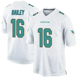 Men's Jake Bailey Miami Dolphins No.16 Game Jersey - White