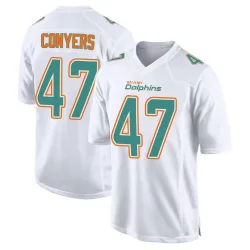 Men's Jalin Conyers Miami Dolphins No.47 Game Fashion Jersey - White