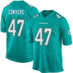 Men's Jalin Conyers Miami Dolphins No.47 Game Team Color Jersey - Aqua
