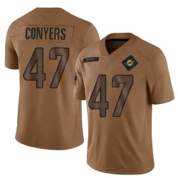 Men's Jalin Conyers Miami Dolphins No.47 Limited 2023 Salute To Service Jersey - Brown