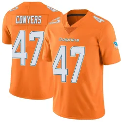 Men's Jalin Conyers Miami Dolphins No.47 Limited Color Rush Jersey - Orange