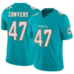Men's Jalin Conyers Miami Dolphins No.47 Limited Vapor F.U.S.E. Jersey - Aqua