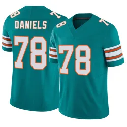 Men's James Daniels Miami Dolphins No.78 Limited Alternate Vapor F.U.S.E. Jersey - Aqua