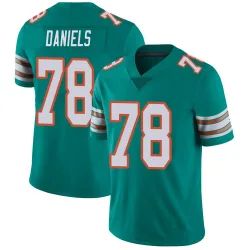Men's James Daniels Miami Dolphins No.78 Limited Alternate Vapor Untouchable Jersey - Aqua