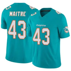 Men's Jason Maitre Miami Dolphins No.43 Limited Vapor F.U.S.E. Jersey - Aqua
