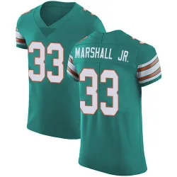 Men's Jason Marshall Jr. Miami Dolphins No.33 Elite Aqua Alternate Vapor Untouchable Jersey - Green