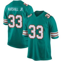 Men's Jason Marshall Jr. Miami Dolphins No.33 Game Alternate Jersey - Aqua