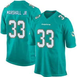 Men's Jason Marshall Jr. Miami Dolphins No.33 Game Team Color Jersey - Aqua