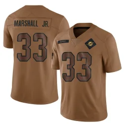 Men's Jason Marshall Jr. Miami Dolphins No.33 Limited 2023 Salute To Service Jersey - Brown