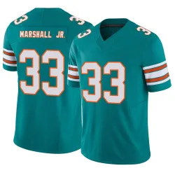 Men's Jason Marshall Jr. Miami Dolphins No.33 Limited Alternate Vapor F.U.S.E. Jersey - Aqua