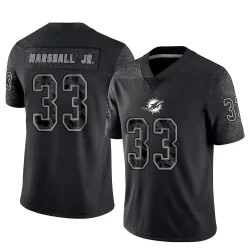 Men's Jason Marshall Jr. Miami Dolphins No.33 Limited Reflective Jersey - Black